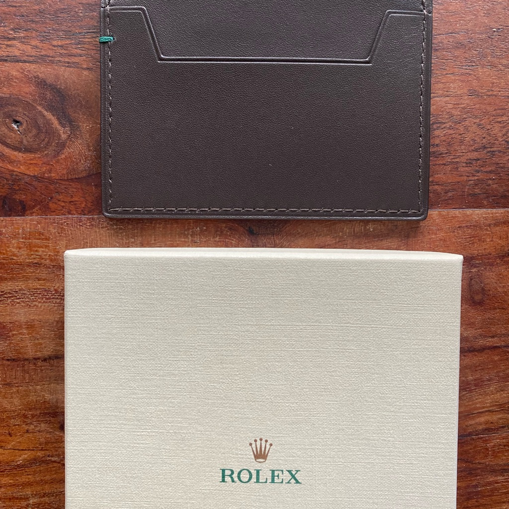 Rolex Brown Leather Card Wallet